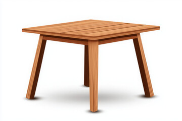 Fototapeta premium A simple wooden table with four legs, perfect for dining or as a decorative piece in any home or office setting.