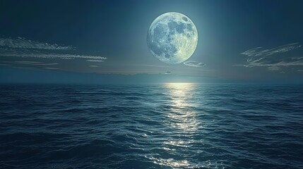 Magic moon reflecting in the ocean