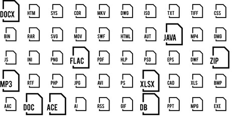 Set Of File Names 20 Bold Icons Web Header Banner Design Containing File,Page,Extension,Document,File-Name Solid Icon Collection. Vector Illustration