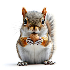 Obraz premium Die Eicheljagd: Ein Eichhörnchen und seine wertvolle Beute