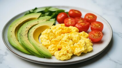 Image of clean food, keto food, healthy food suitable for weight loss, weight control, not fattening, good for health, cute colors, close-up photos