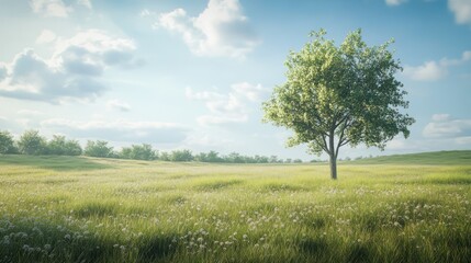 Obraz premium Solitary Tree in a Field