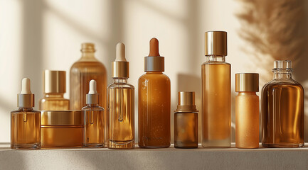 Naklejka premium The concept of autumn care cosmetics, created with the help of Generative AI technology