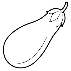 A simple eggplant line art vector illustration