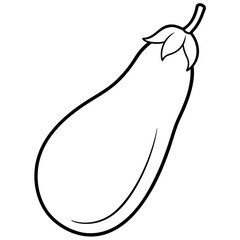 A simple eggplant line art vector illustration