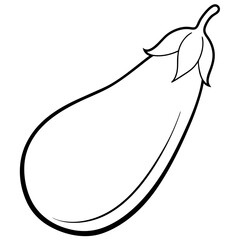 A simple eggplant line art vector illustration
