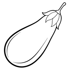 A simple eggplant line art vector illustration