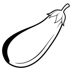A simple eggplant line art vector illustration