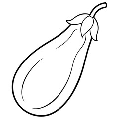 A simple eggplant line art vector illustration