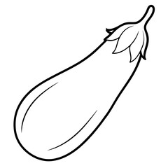 A simple eggplant line art vector illustration