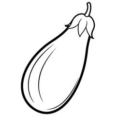 A simple eggplant line art vector illustration