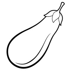 A simple eggplant line art vector illustration
