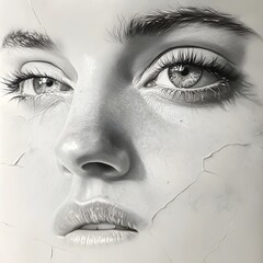 Captivating Monochrome Portrait   Introspective Gaze Reveals Ethereal Essence