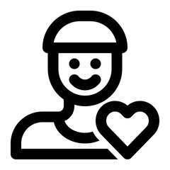 favorite, love, loyal, happy, customer, people, person outline icon