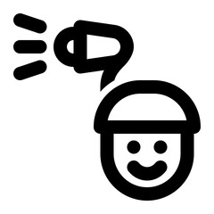 marketer, marketing, promoter, advertiser, campaign, announce outline icon