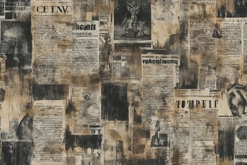 Abstract Newspaper Collage Artwork