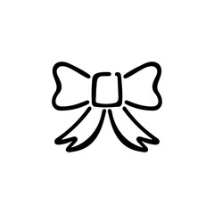 Bow line icon. Doodle. Hand drawn.
