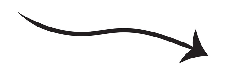 Curved arrow icon vector. Arrow pointer icon sign symbol in trendy flat style.