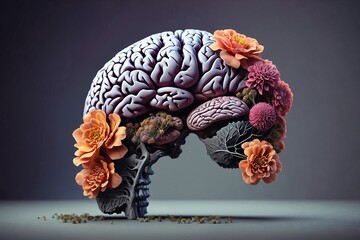 Brain with Flowers