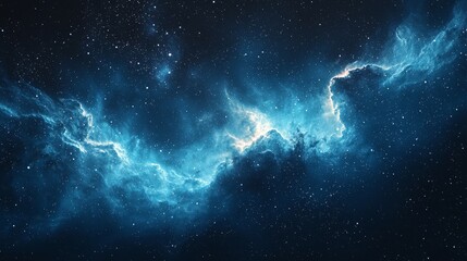 Blue Nebula In Space.