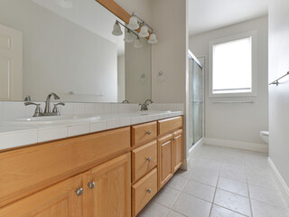 Modern residential bathroom interior