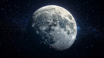 Fototapeta premium Close Up Of The Moon In The Night Sky.