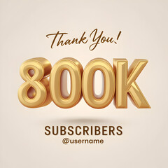 Golden Celebration: 800K Subscribers Banner	