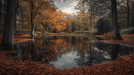 Autumnal Pond Reflections
