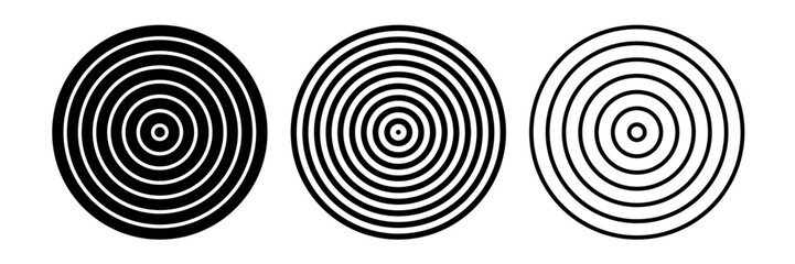 Set of Circular Elements in Target Design. Abstract Geometric Concentric Rings Circle Icons. 