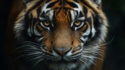 Obraz premium Close Up Portrait of a Tiger's Face.