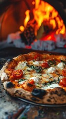 33 Food truck offering artisanal pizzas wood-fired oven night market