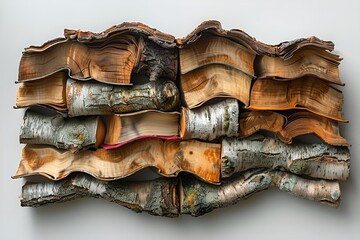  A wooden wall featuring an array of differently colored wooden planks.