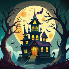 Spooky Halloween themed vector illustration