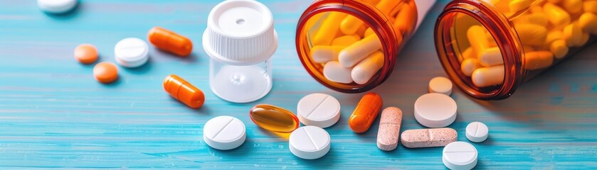 Prescription for diabetes management, close-up of medication bottles and treatment instructions, detailed and vibrant, high resolution