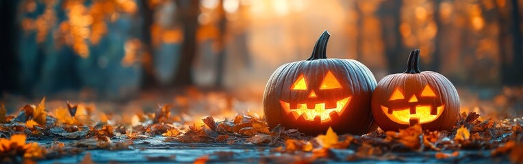 Festive Halloween Party Table with Pumpkin and Treats