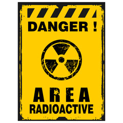 Obraz premium Danger, Warning, Radioactive, sign and sticker vector