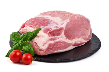 Chilled pork ham, isolated on white background. High resolution image.