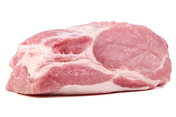Chilled pork ham, isolated on white background. High resolution image.