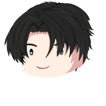 cute handsome male character icon illustration, no background