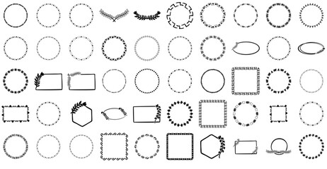 Mega Set Of Vector Frame Icons Silhouette Vector Logo Design Containing Background,Frame,Sketch,Border,Doodle Vector Icons Illustration Collection