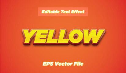 Editable 3d Text Effect Vector - Yellow