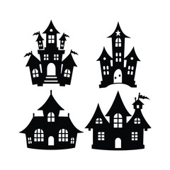 Fototapeta premium A silhouette of a Halloween gosht house