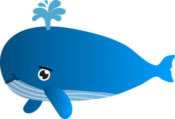 cute whale cartoon, sea animal