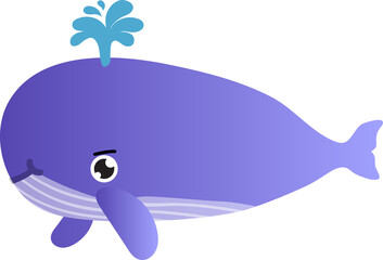 cute whale cartoon, sea animal © titima157