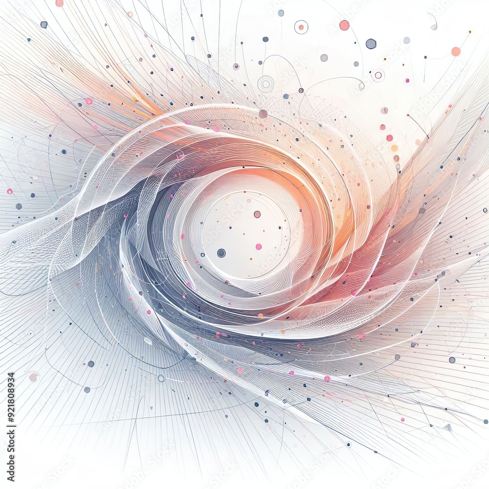 Poster abstract white background poster with dynamic. technology network vector illustration.. ai generativ