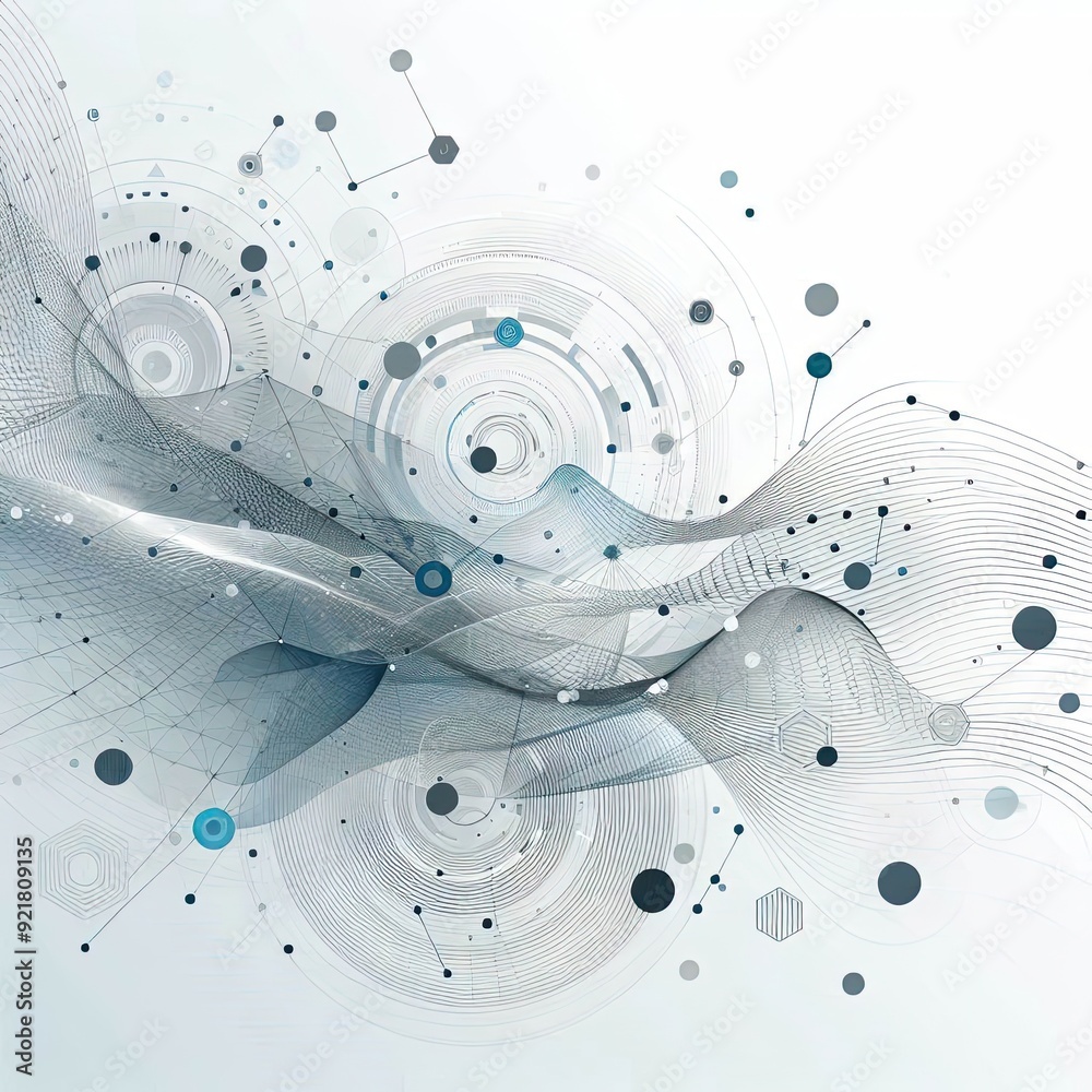 Poster abstract white background poster with dynamic. technology network vector illustration.. ai generativ