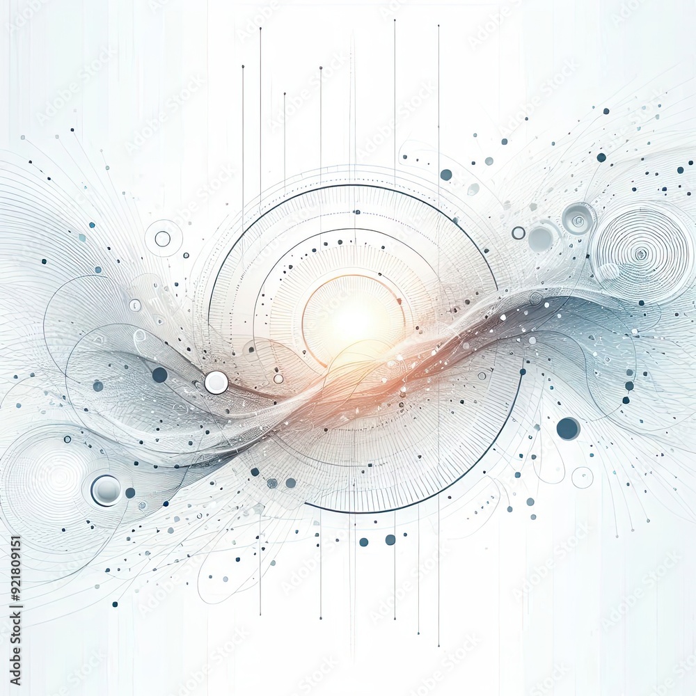 Poster abstract white background poster with dynamic. technology network vector illustration.. ai generativ