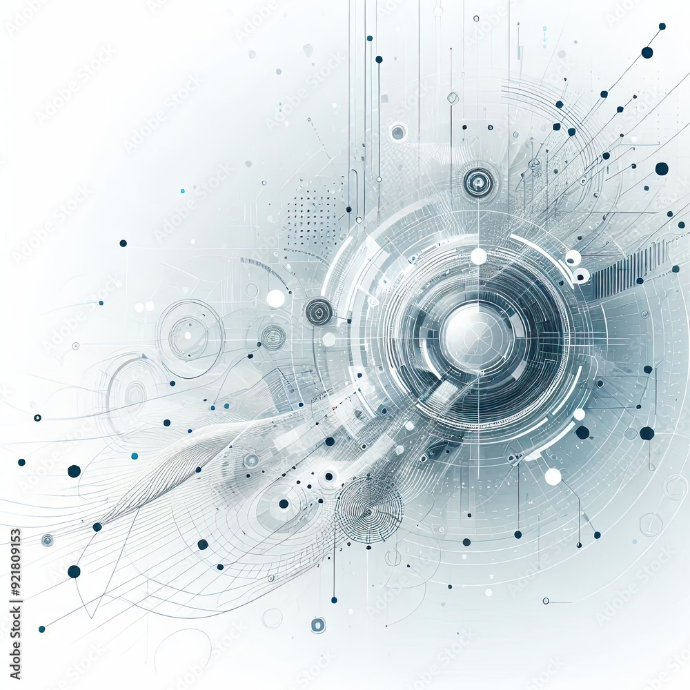 Poster abstract white background poster with dynamic. technology network vector illustration.. ai generativ