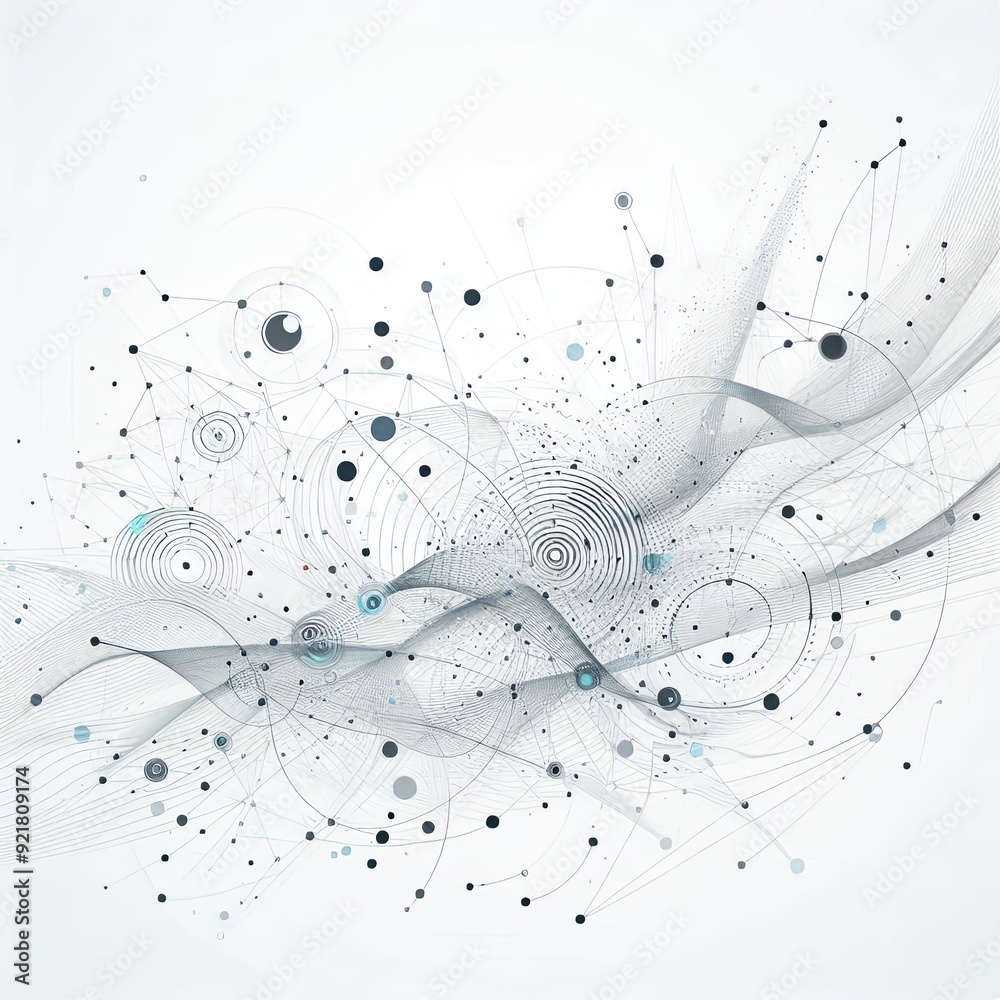 Poster abstract white background poster with dynamic. technology network vector illustration.. ai generativ
