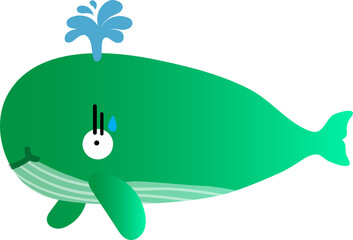 cute whale cartoon, sea animal